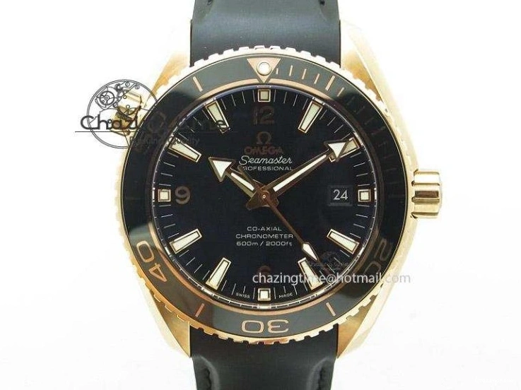0322 Stylish Seamaster 300M Diver Rose Gold VSF 1:1 Best Edition Black Dial on Mesh Bracelet A 7662